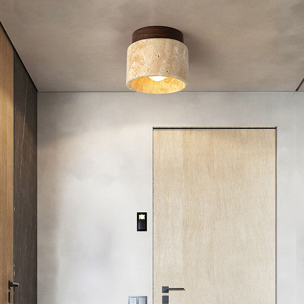 Zorvian Travertine Ceiling Light