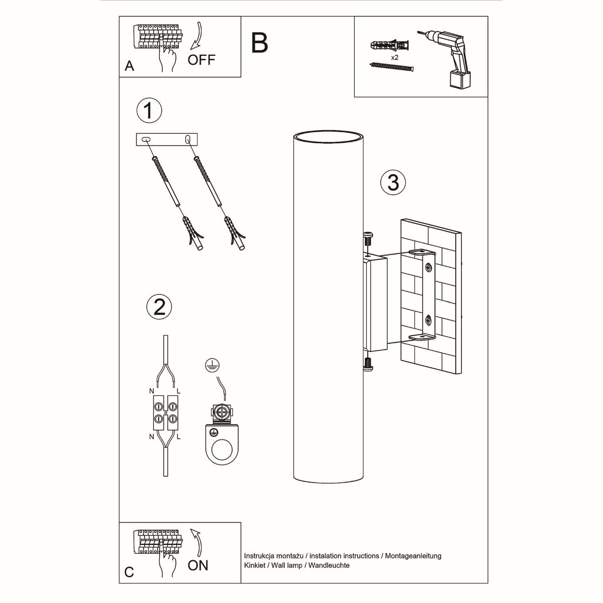 Triplon Wall Light