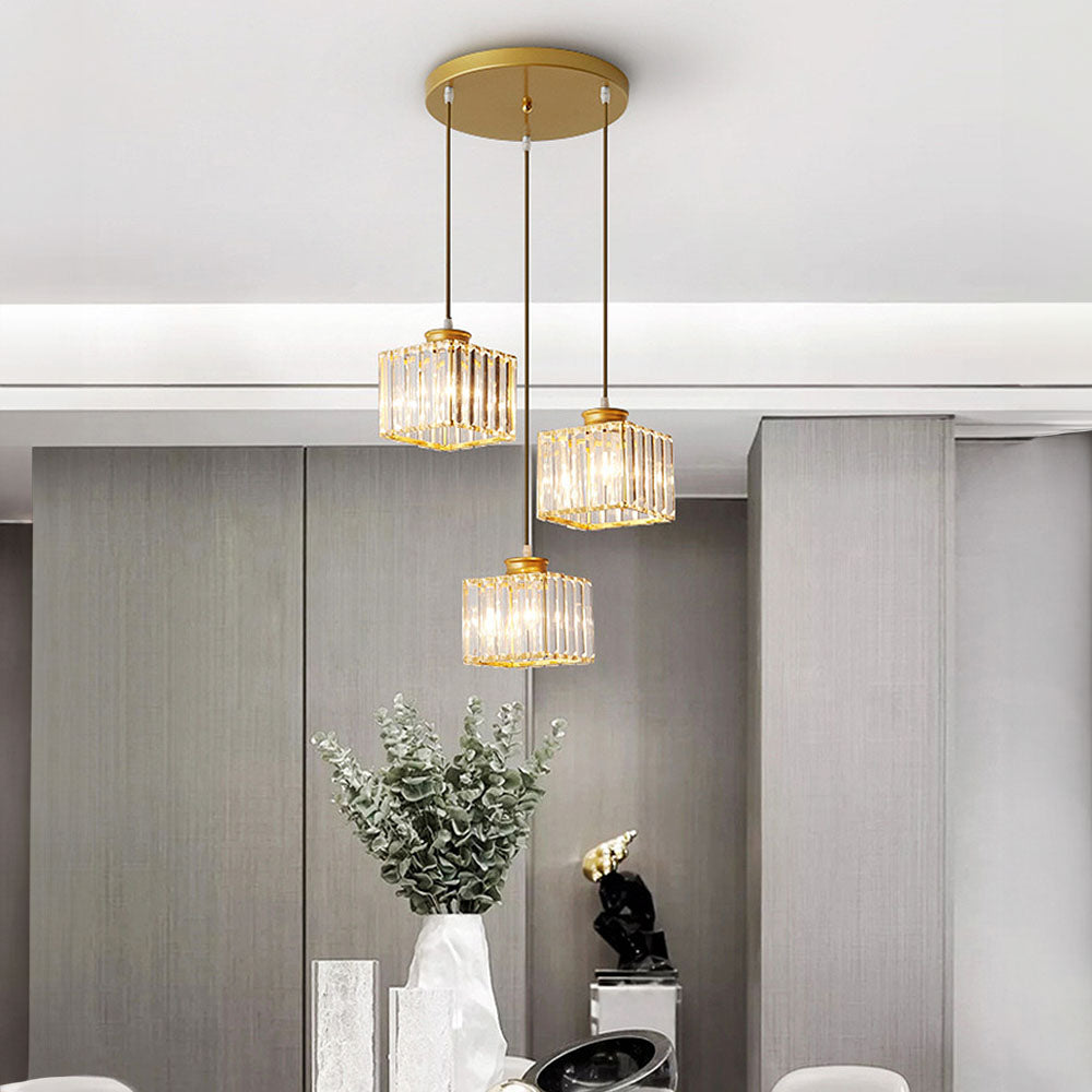 Alevo Triple Head Crystal Pendant Light