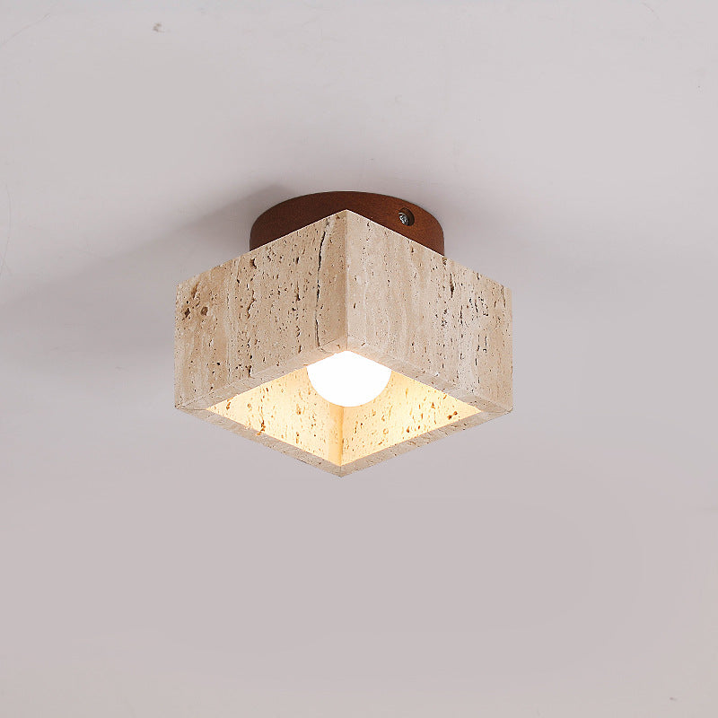 Zorvian Travertine Ceiling Light
