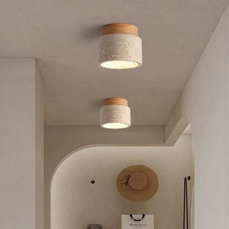 Zorvian Travertine Ceiling Light