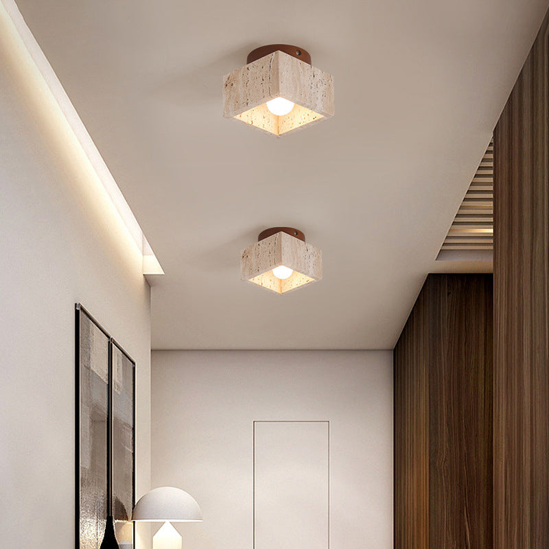 Zorvian Travertine Ceiling Light