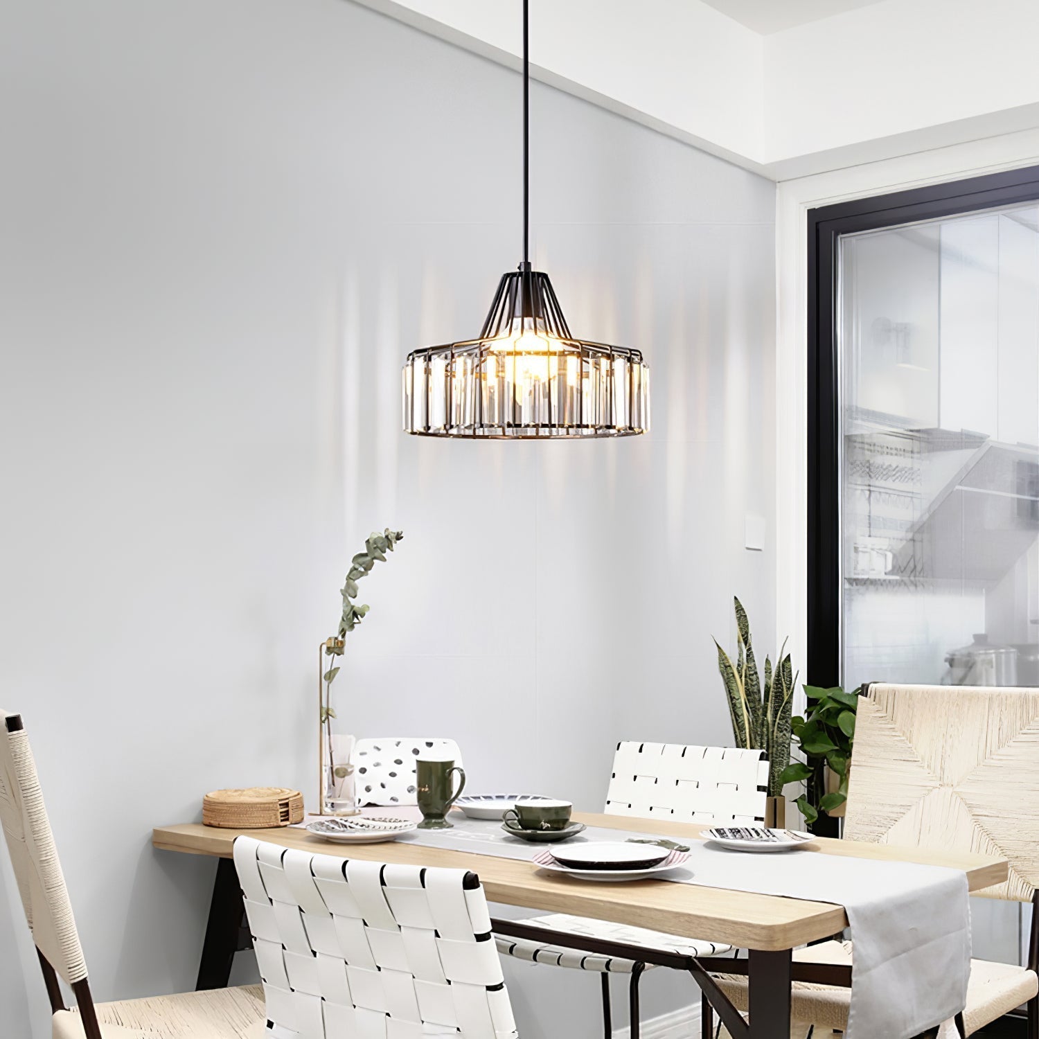 Cyo Black Crystal Pendant Light