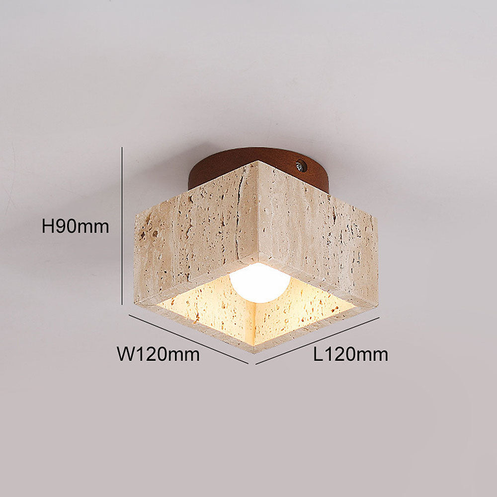 Zorvian Travertine Ceiling Light