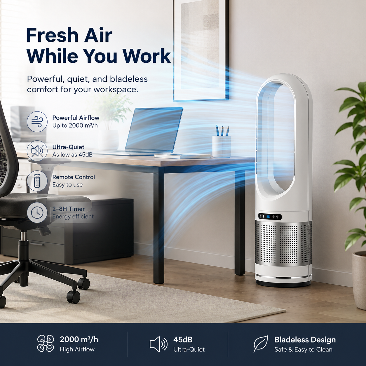 Bellaro Bladeless Tower Fan