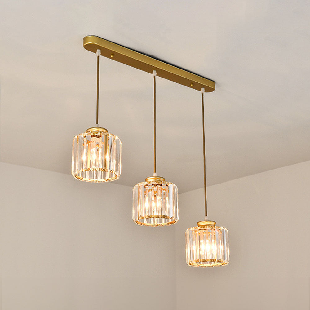 Alevo Triple Head Crystal Pendant Light