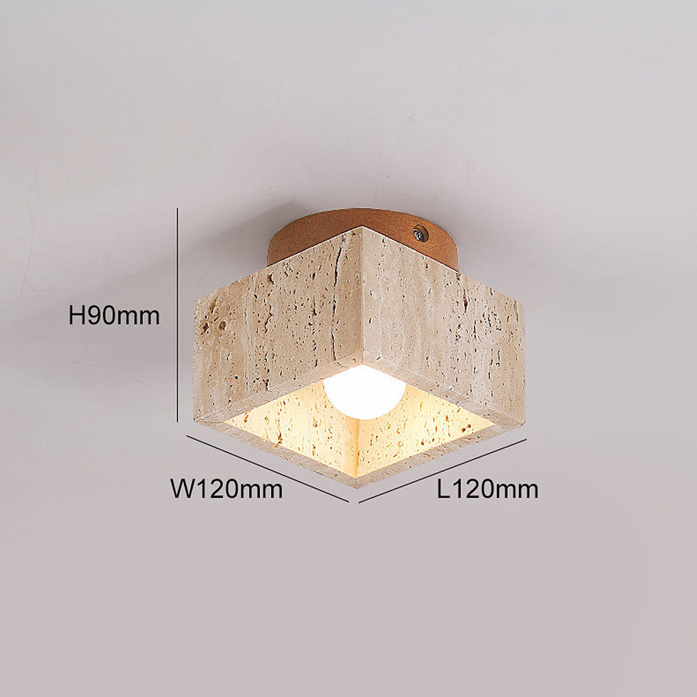 Zorvian Travertine Ceiling Light