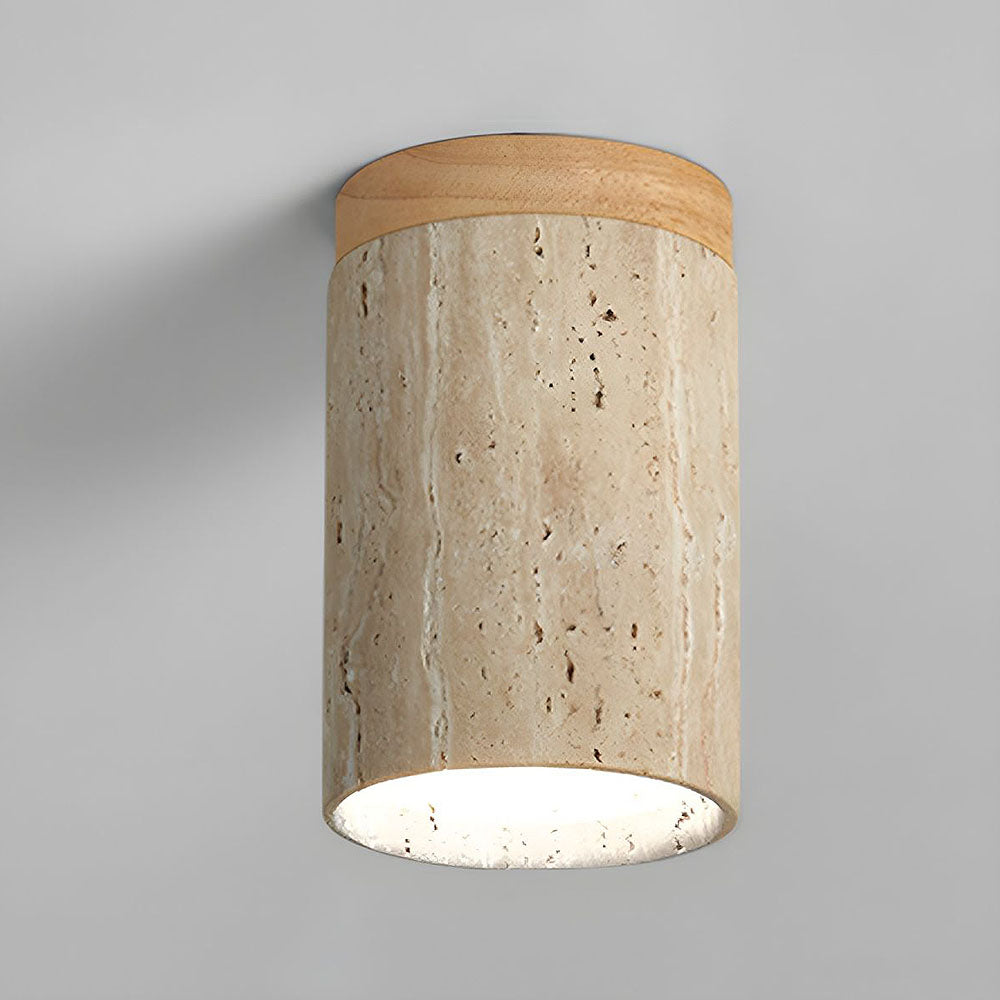 Zorvian Travertine Ceiling Light
