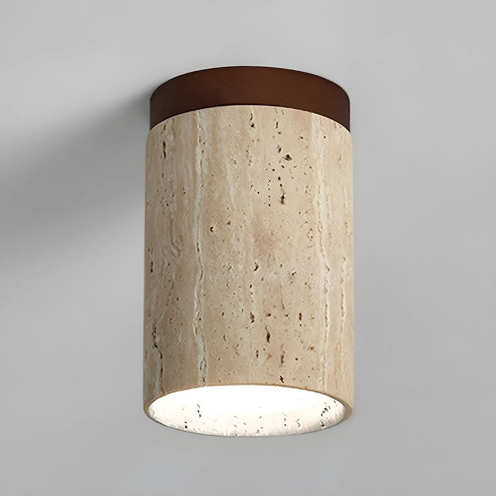 Zorvian Travertine Ceiling Light
