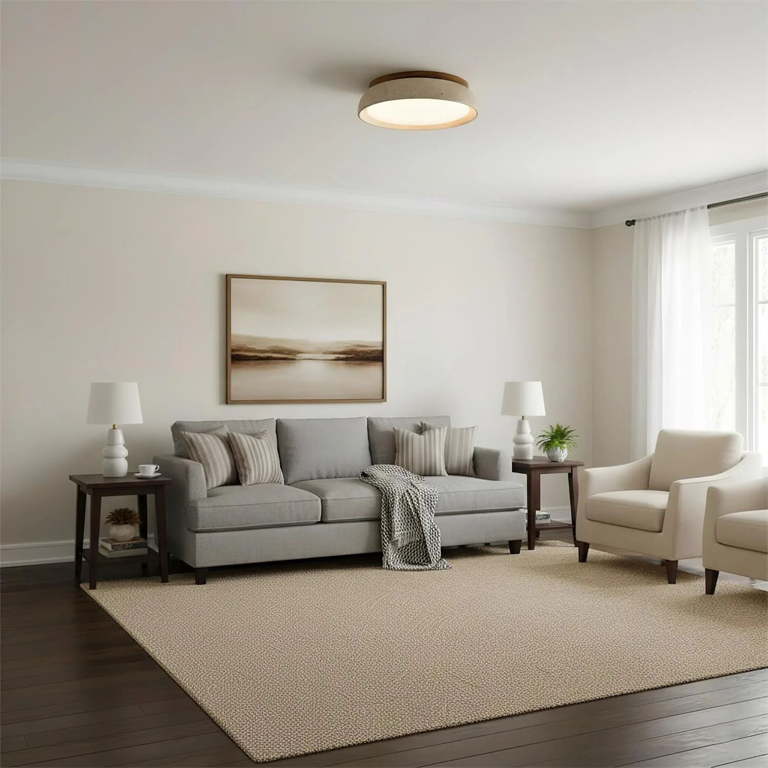Vitelso Travertine Ceiling Light