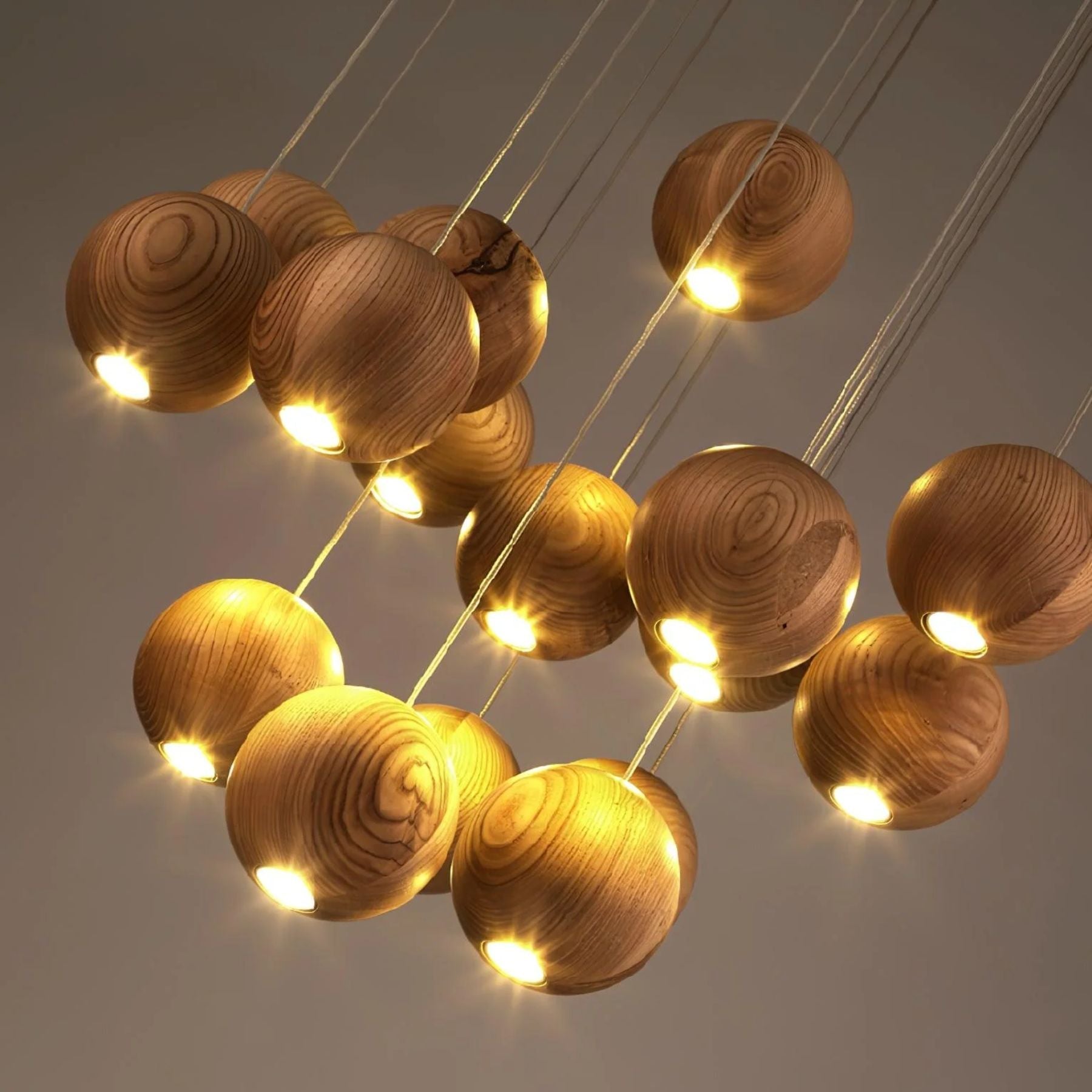 Ocha Round Wooden Pendant Light