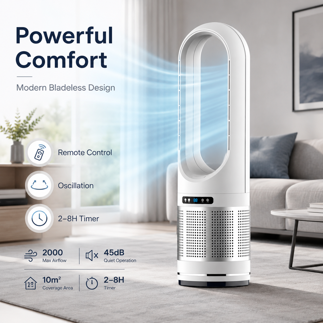 Bellaro Bladeless Tower Fan