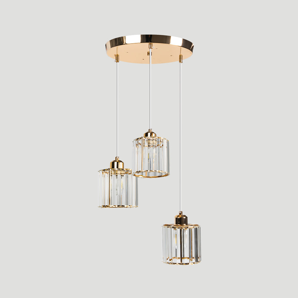 Alevo Triple Head Crystal Pendant Light