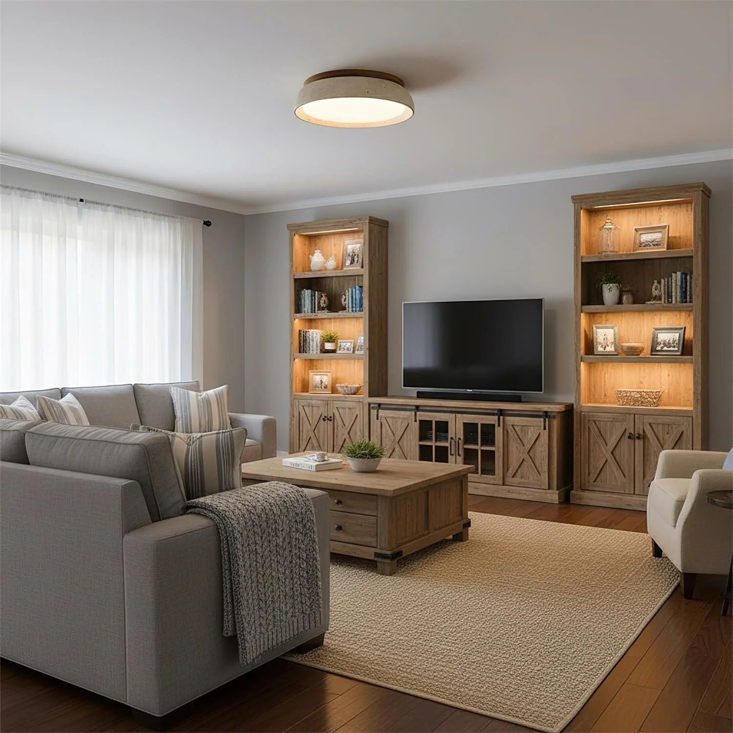 Vitelso Travertine Ceiling Light