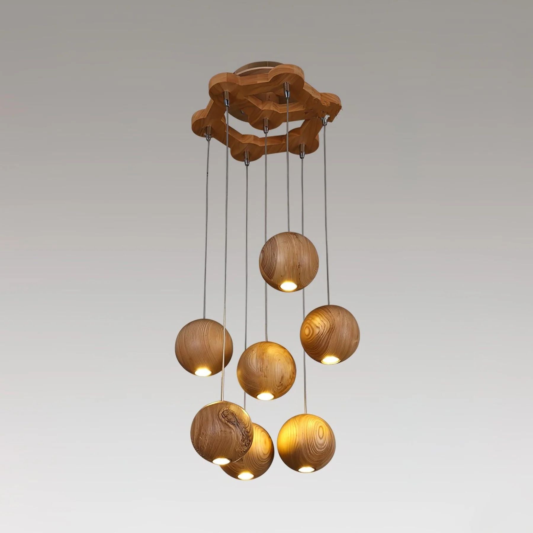 Ocha Round Wooden Pendant Light