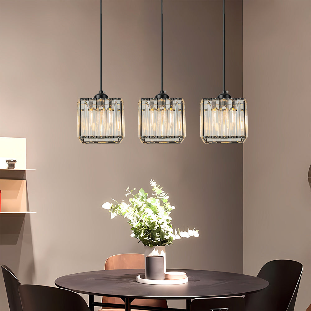 Alevo Triple Head Crystal Pendant Light