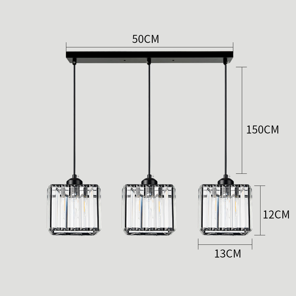 Alevo Triple Head Crystal Pendant Light