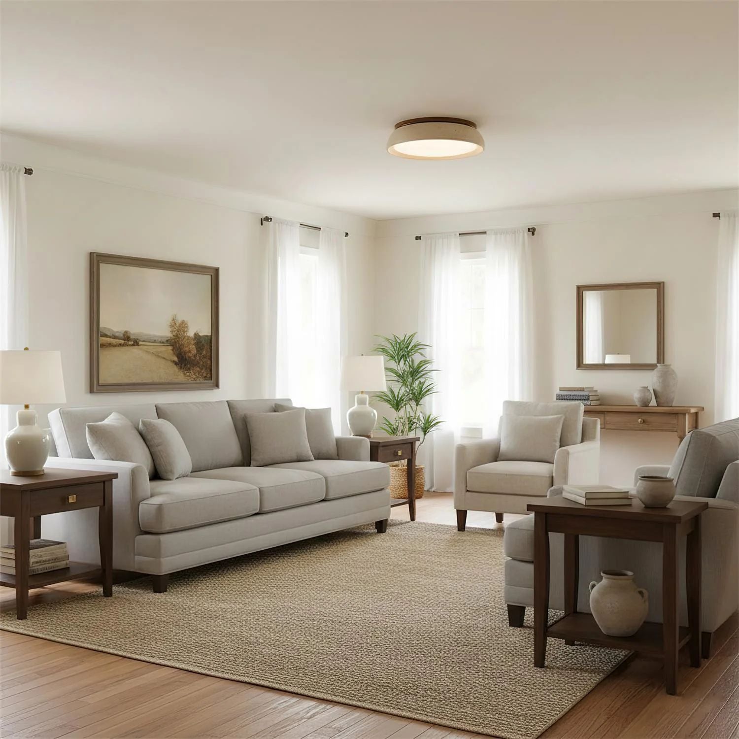 Vitelso Travertine Ceiling Light