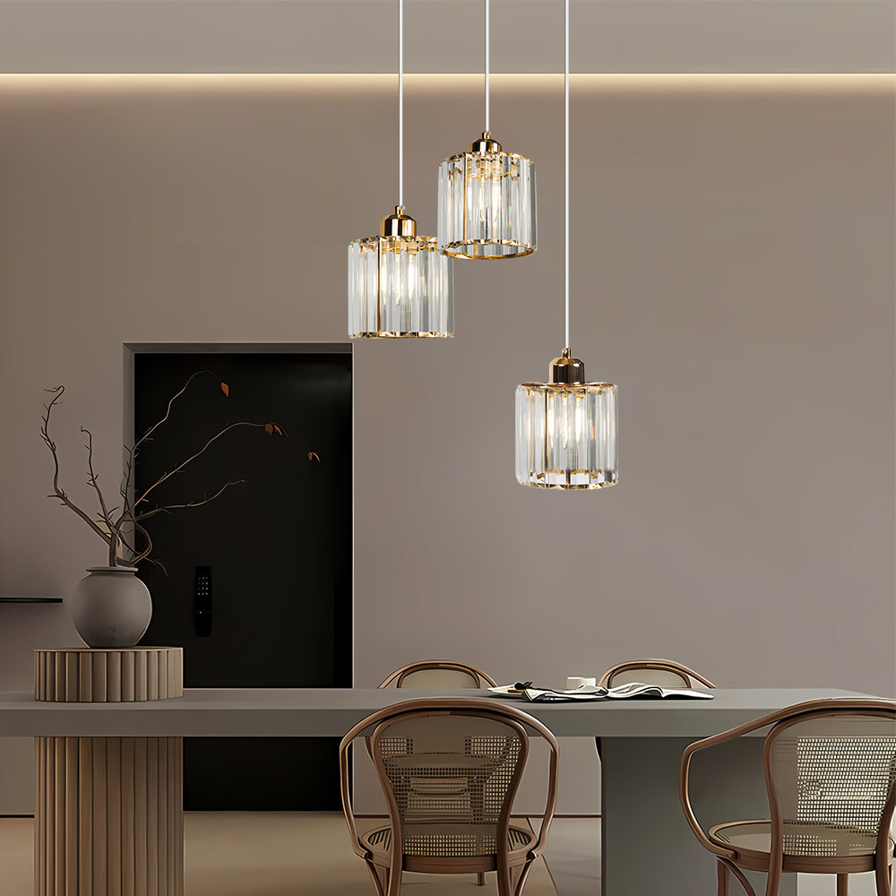 Alevo Triple Head Crystal Pendant Light