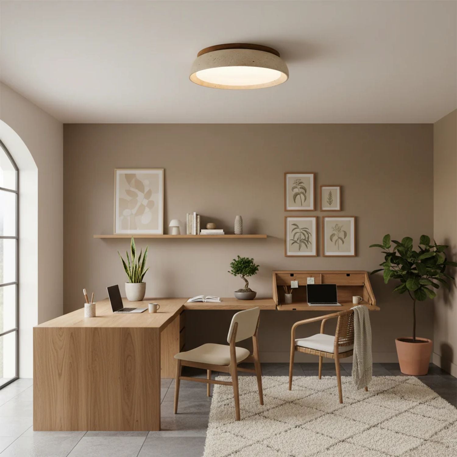 Vitelso Travertine Ceiling Light
