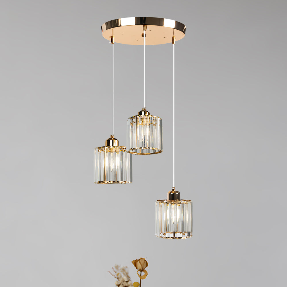 Alevo Triple Head Crystal Pendant Light