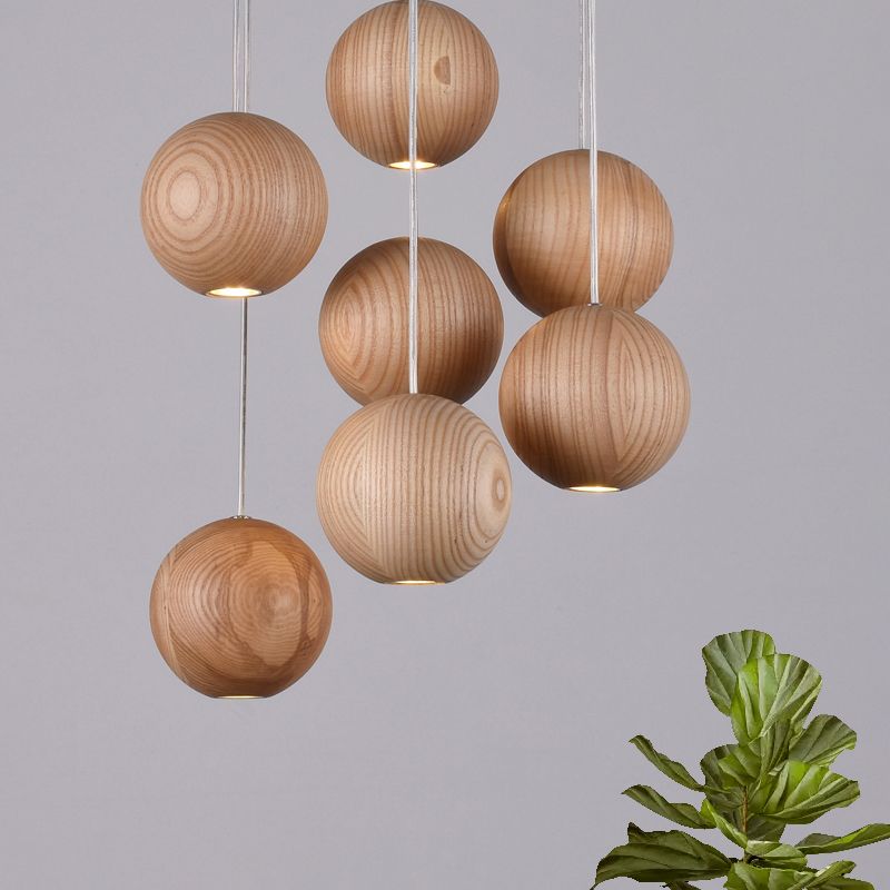 Ocha Round Wooden Pendant Light