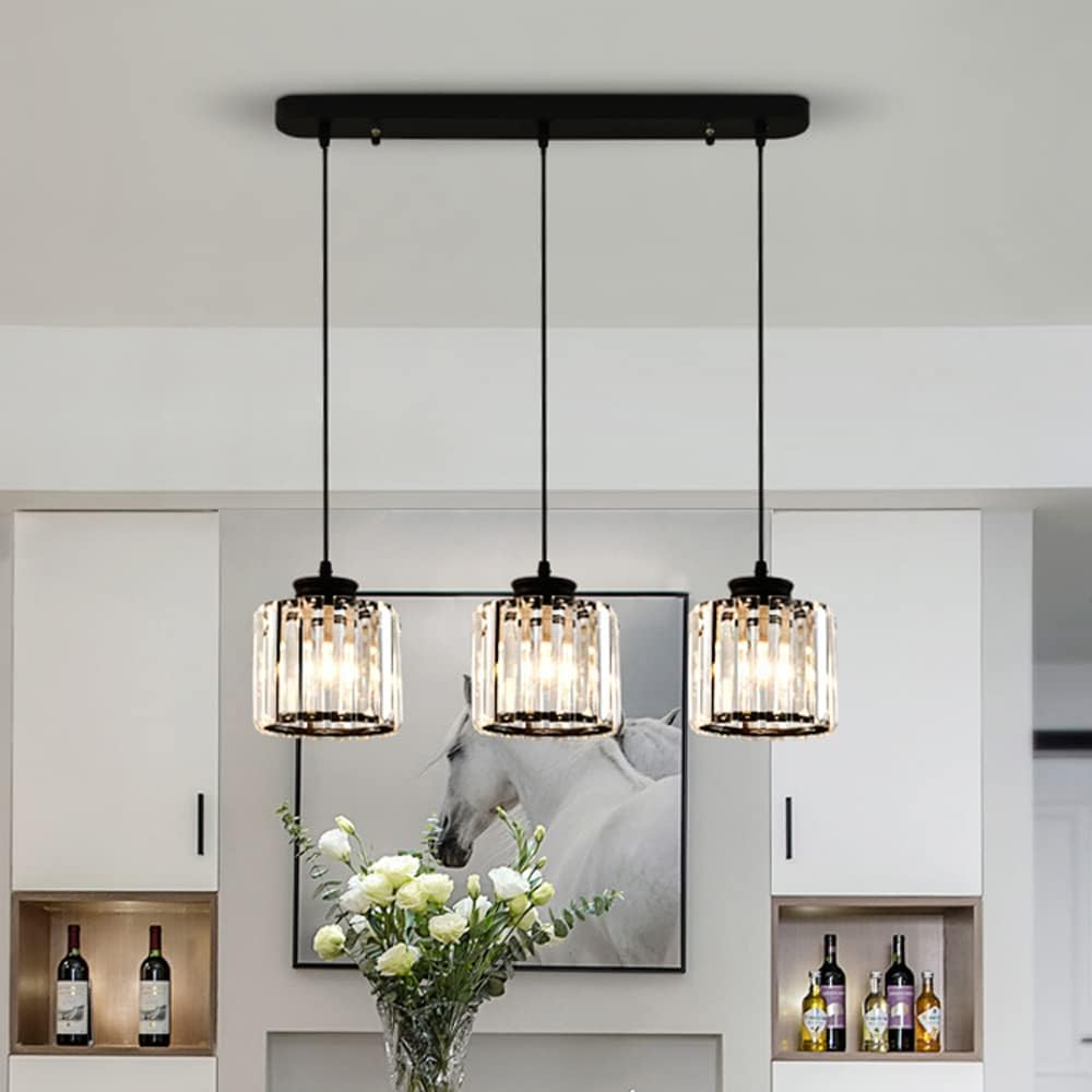 Alevo Triple Head Crystal Pendant Light