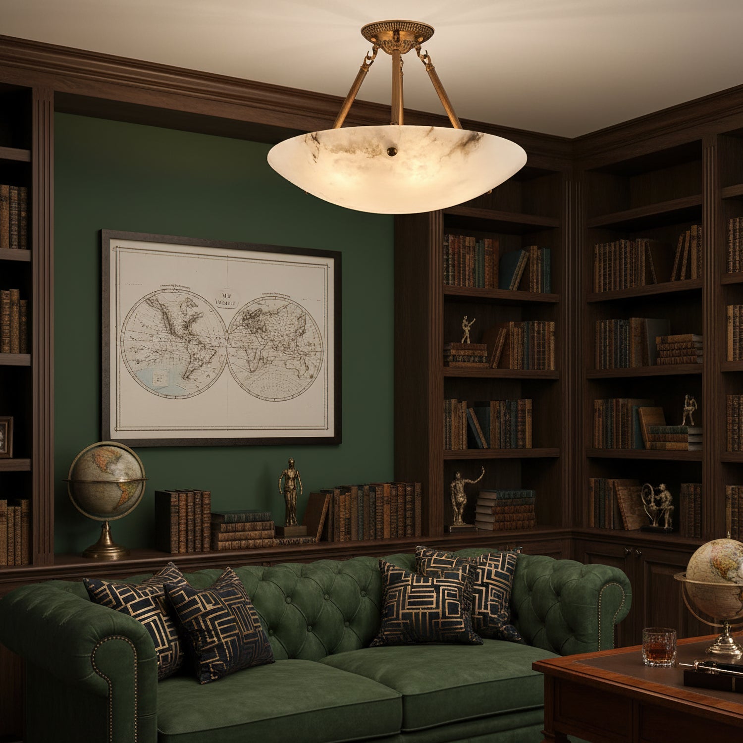 Ardanello Alabaster Bowl Ceiling Light