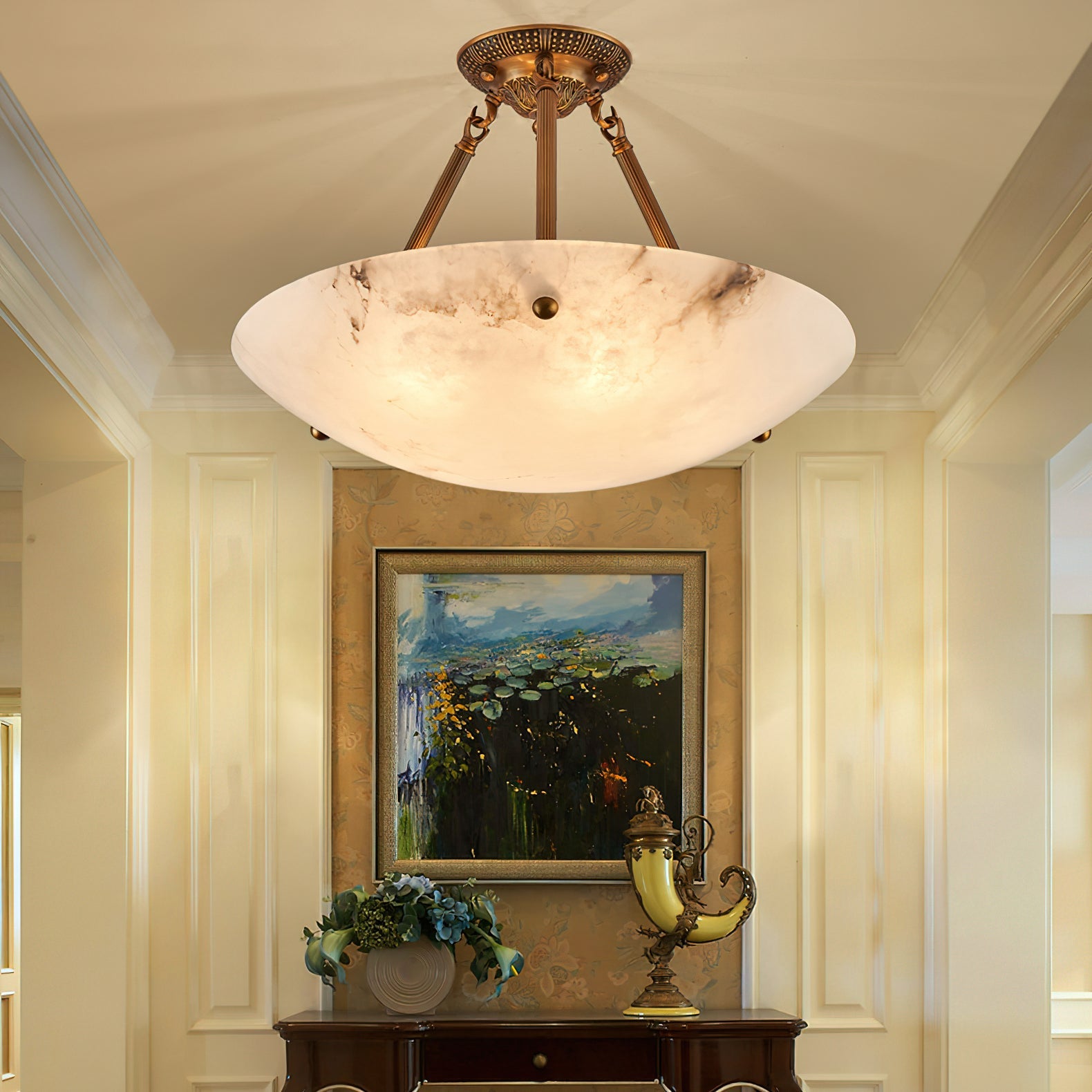 Ardanello Alabaster Bowl Ceiling Light