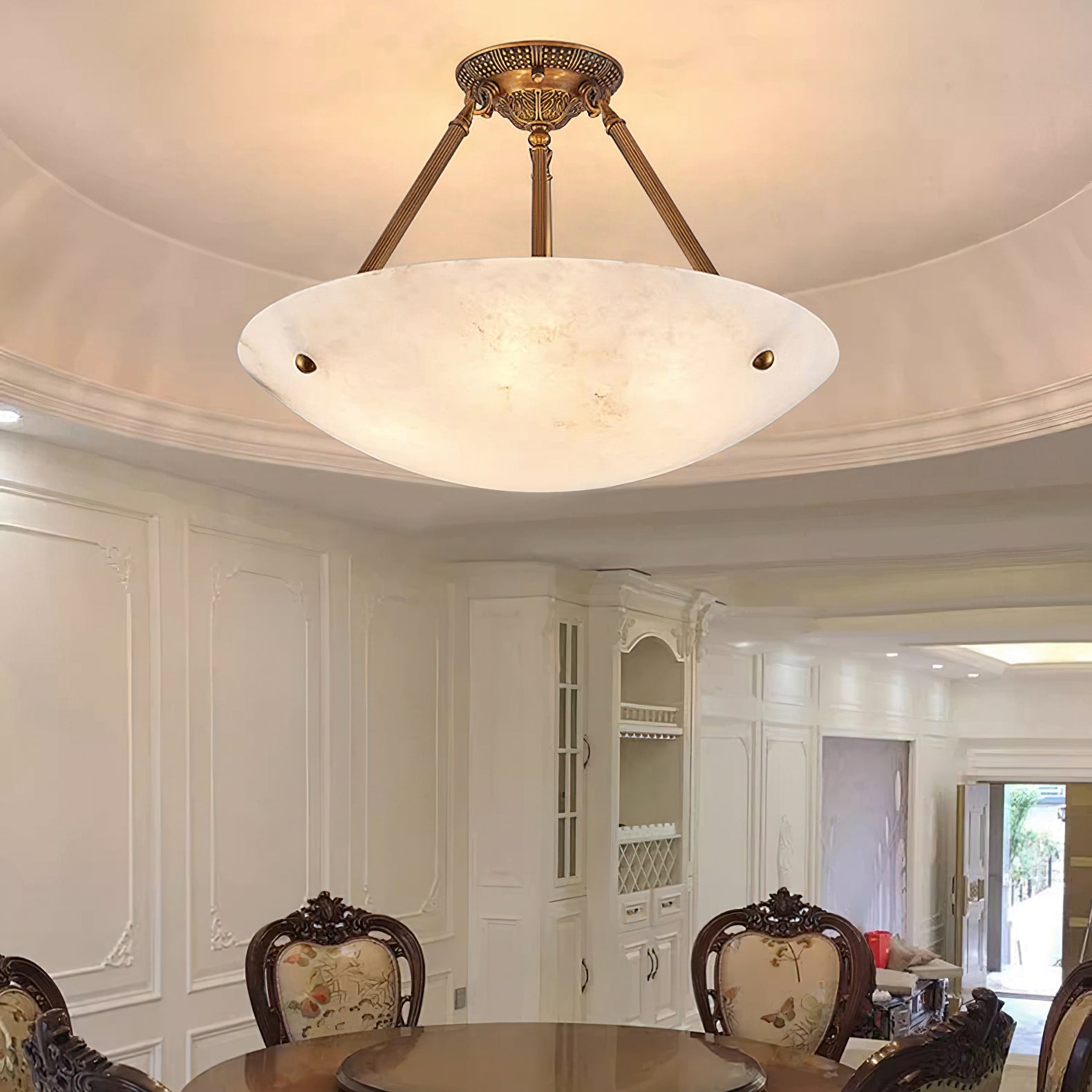 Ardanello Alabaster Bowl Ceiling Light