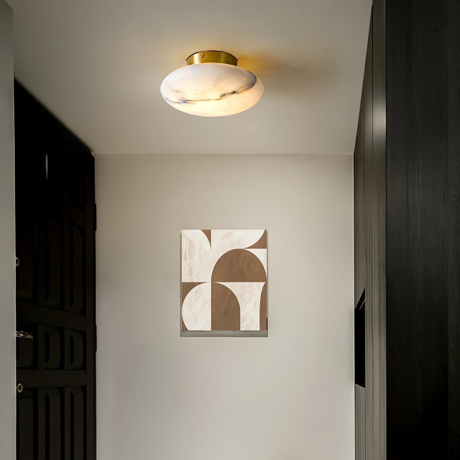Ozecan Round Alabaster Ceiling Light