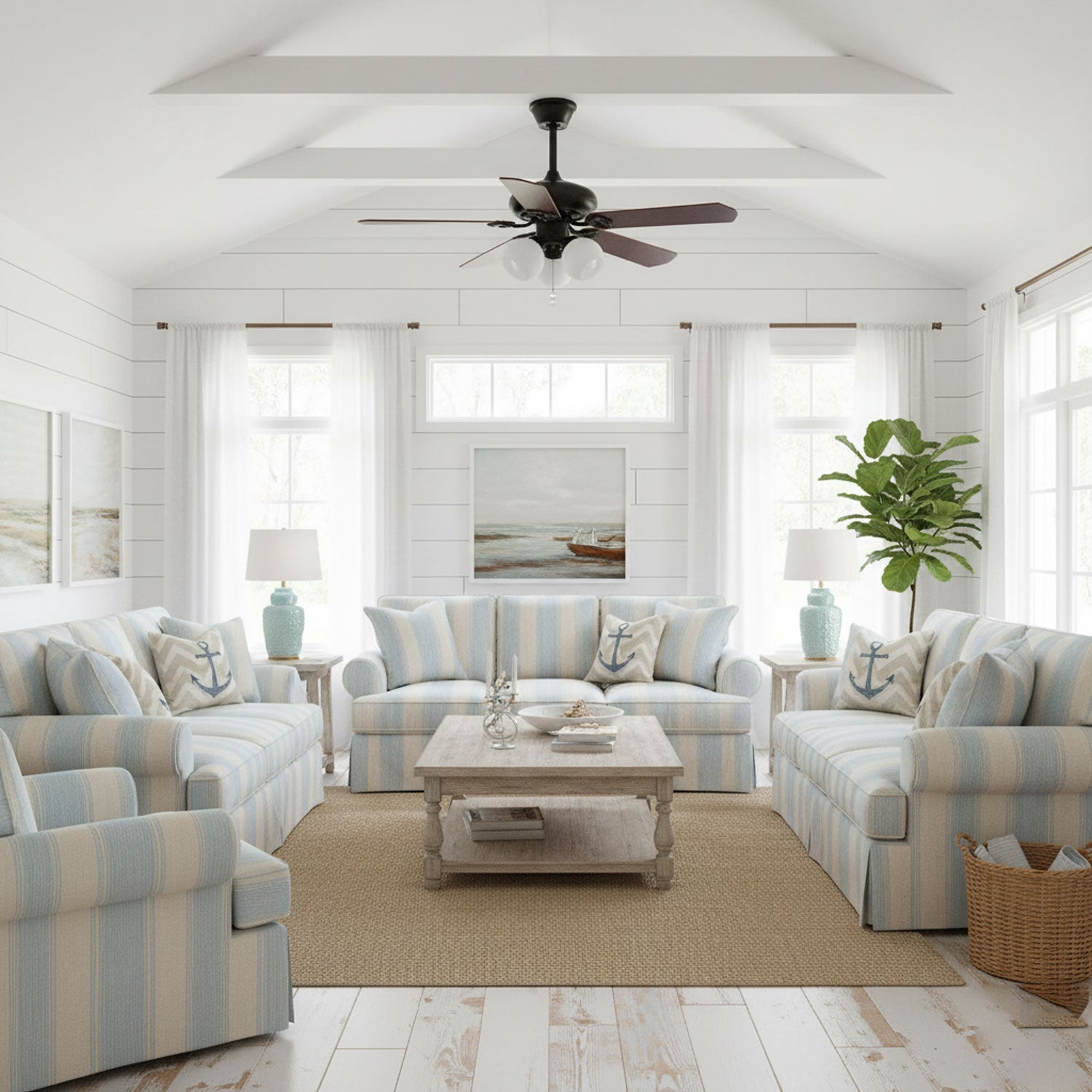 Lunoves Vintage Ceiling Fan Light
