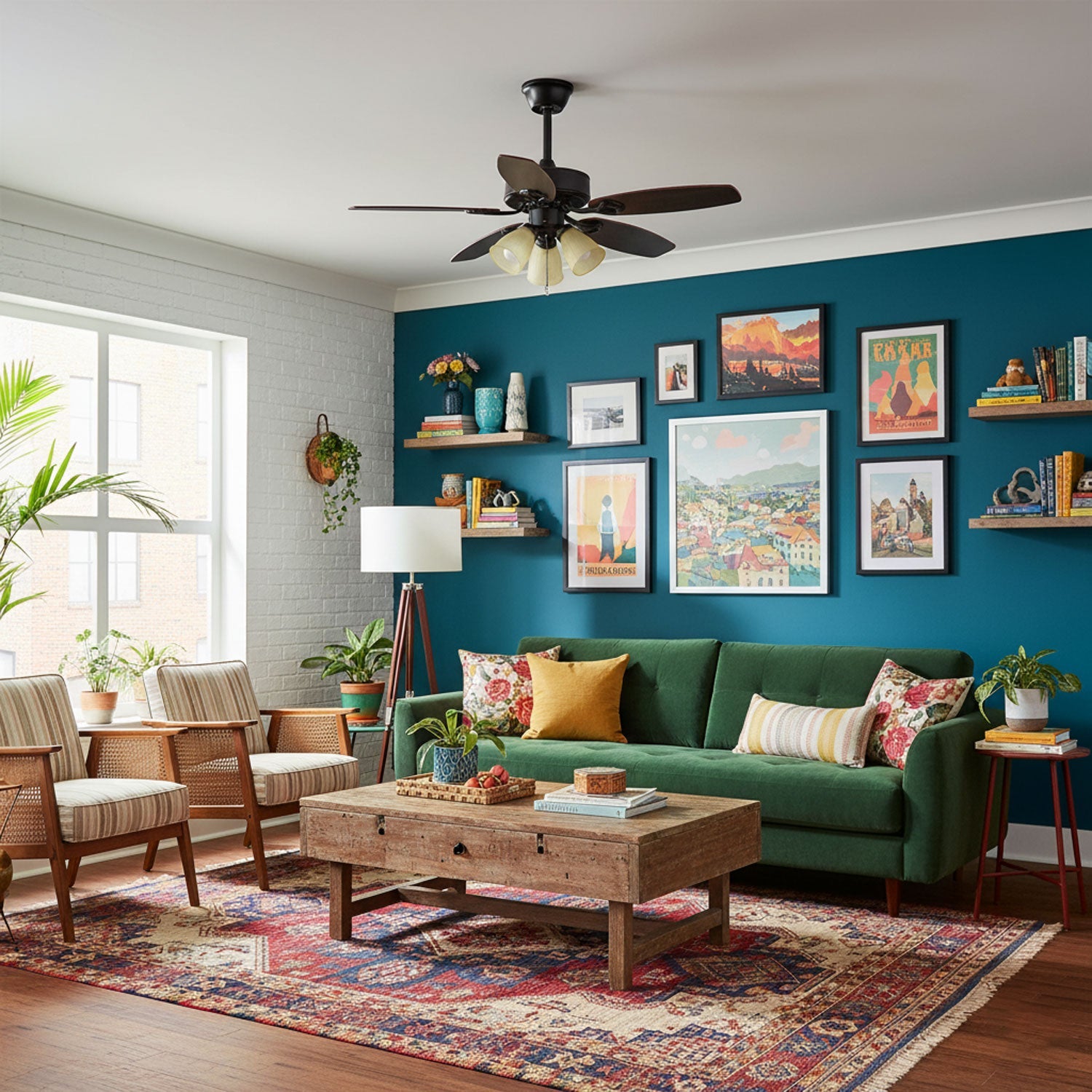 Lunoves Vintage Ceiling Fan Light