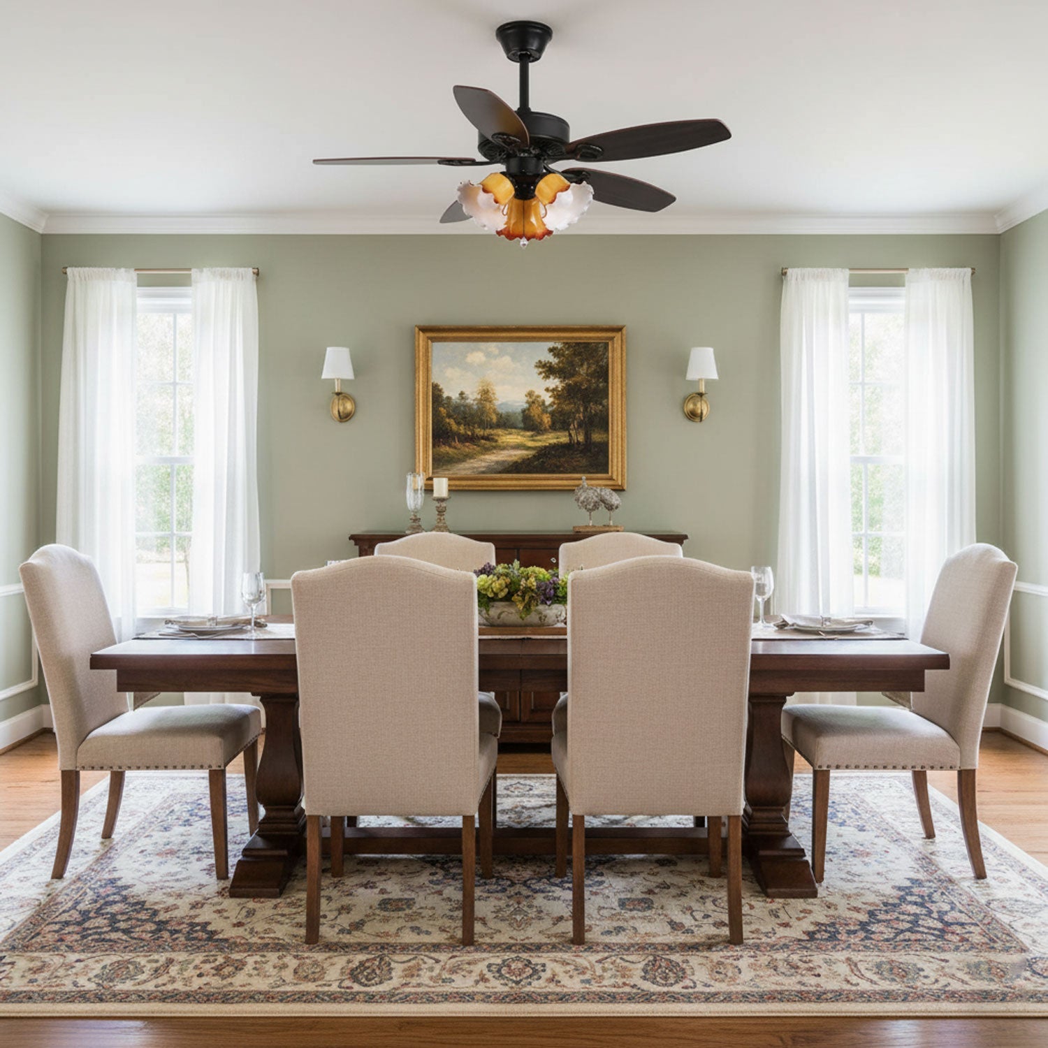Lunoves Vintage Ceiling Fan Light
