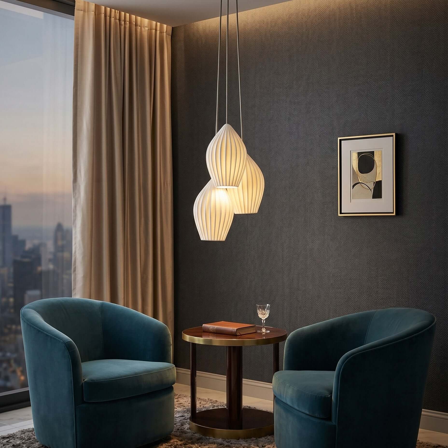 Adelvo Ribbed Pendant Light