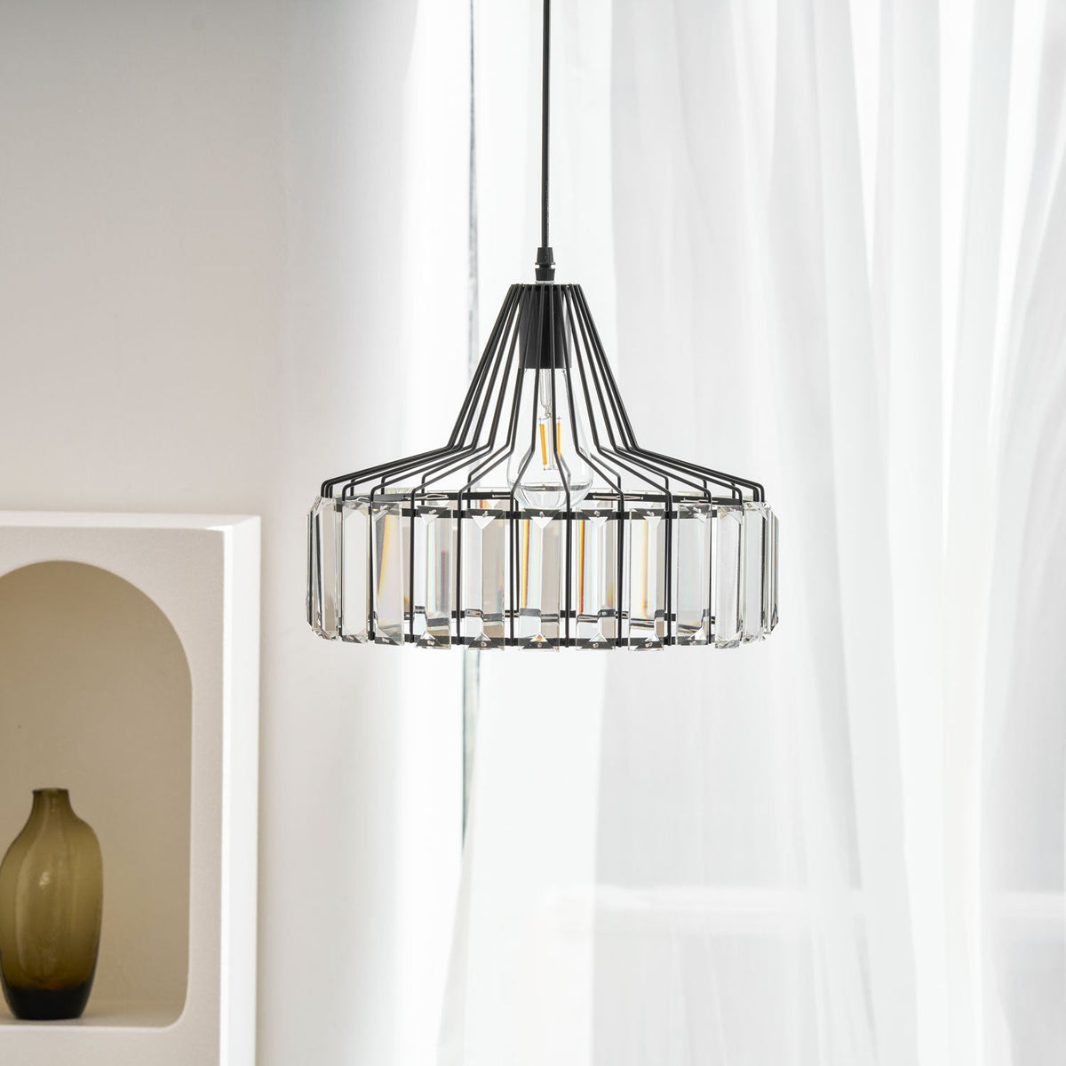 Crystal Drum Pendant Lamp - Vakkerlight