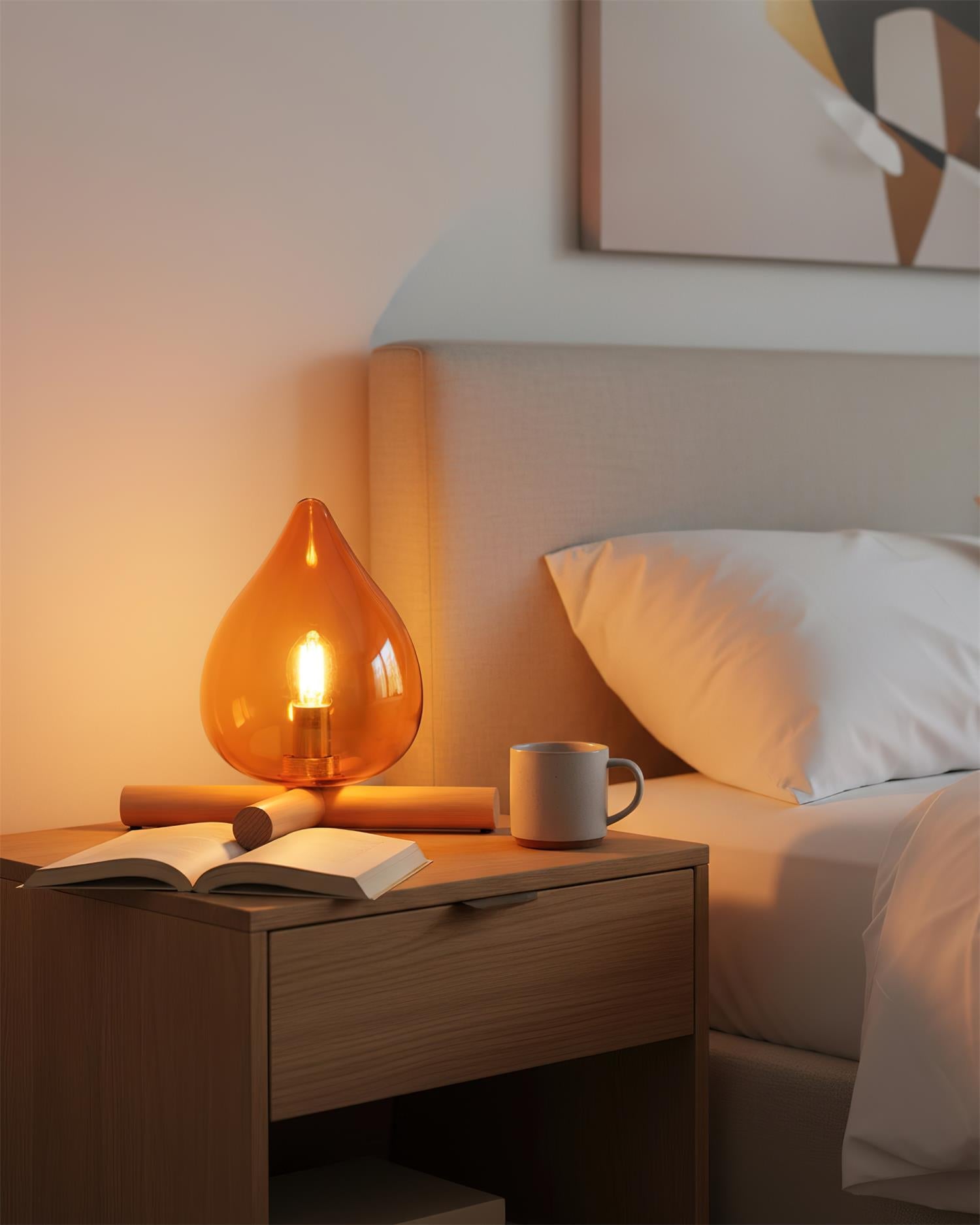 Wood Fire Table Lamp