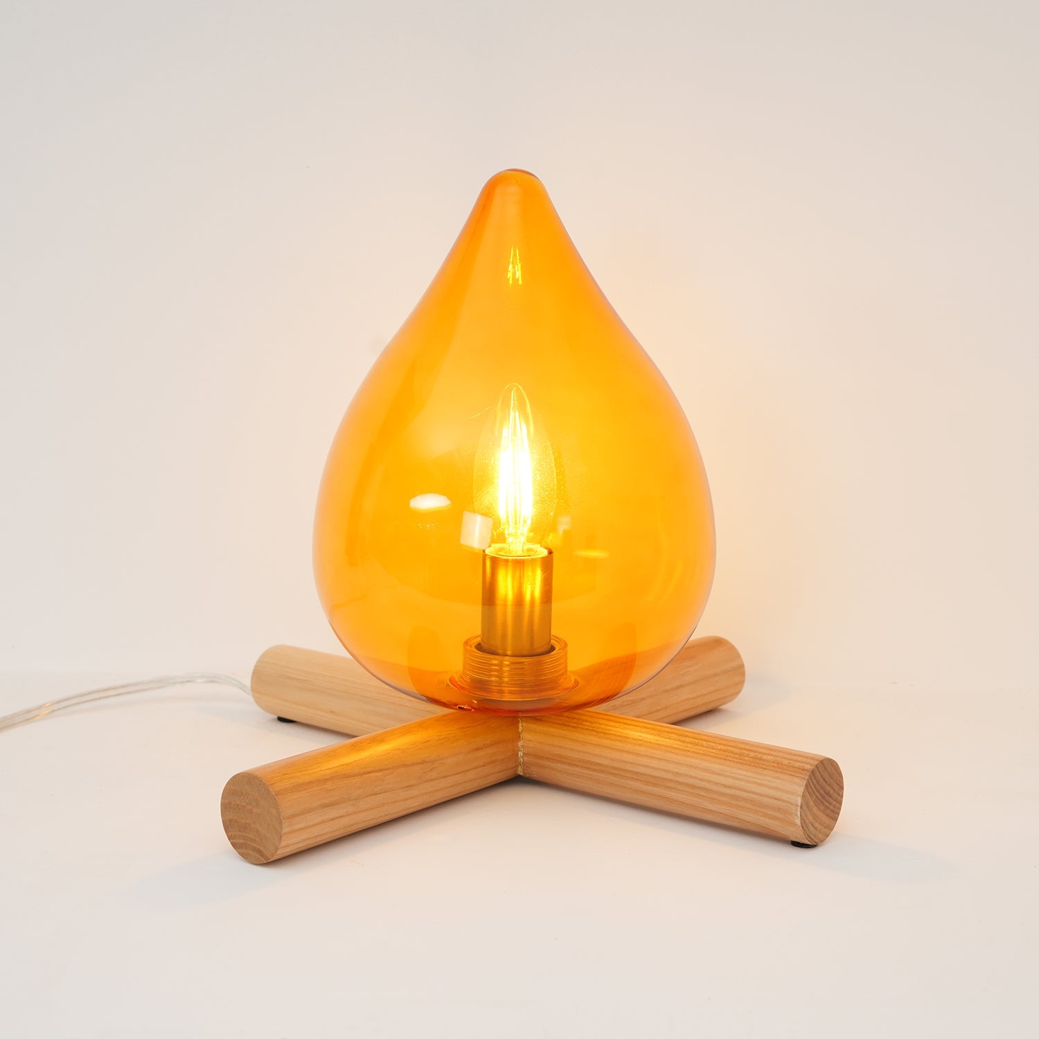 Wood Fire Table Lamp