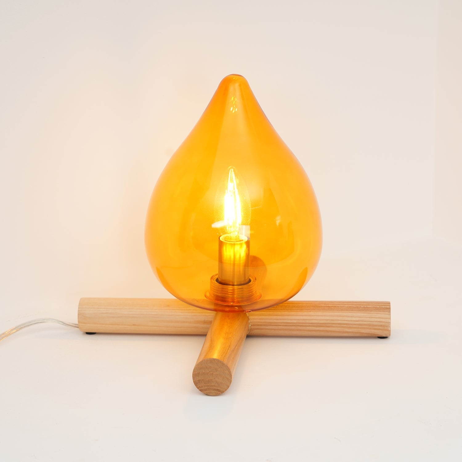 Wood Fire Table Lamp
