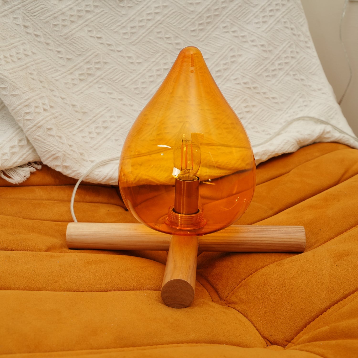 Wood Fire Table Lamp