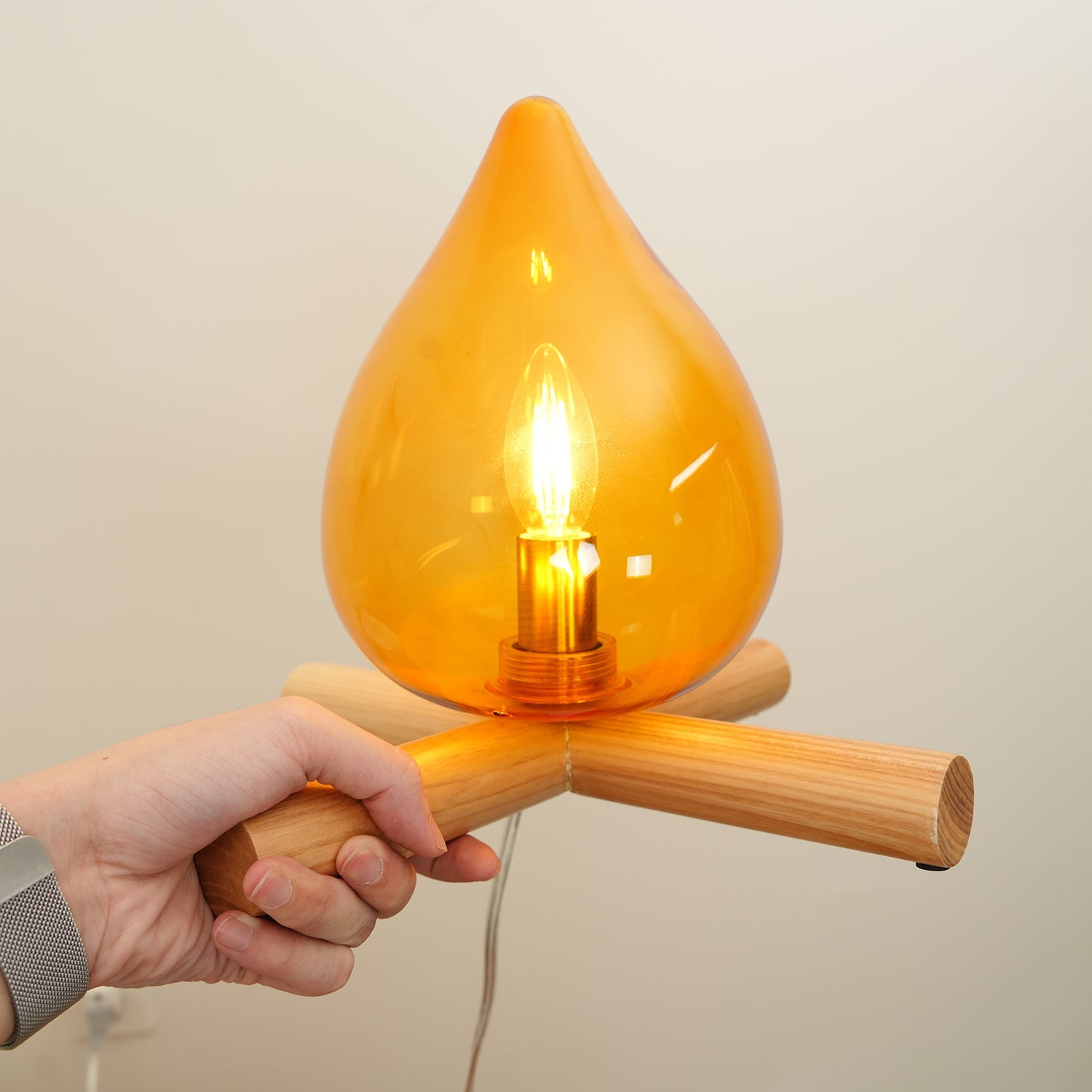 Wood Fire Table Lamp