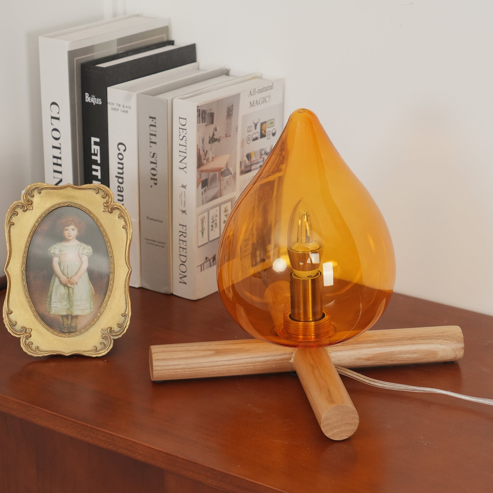 Wood Fire Table Lamp