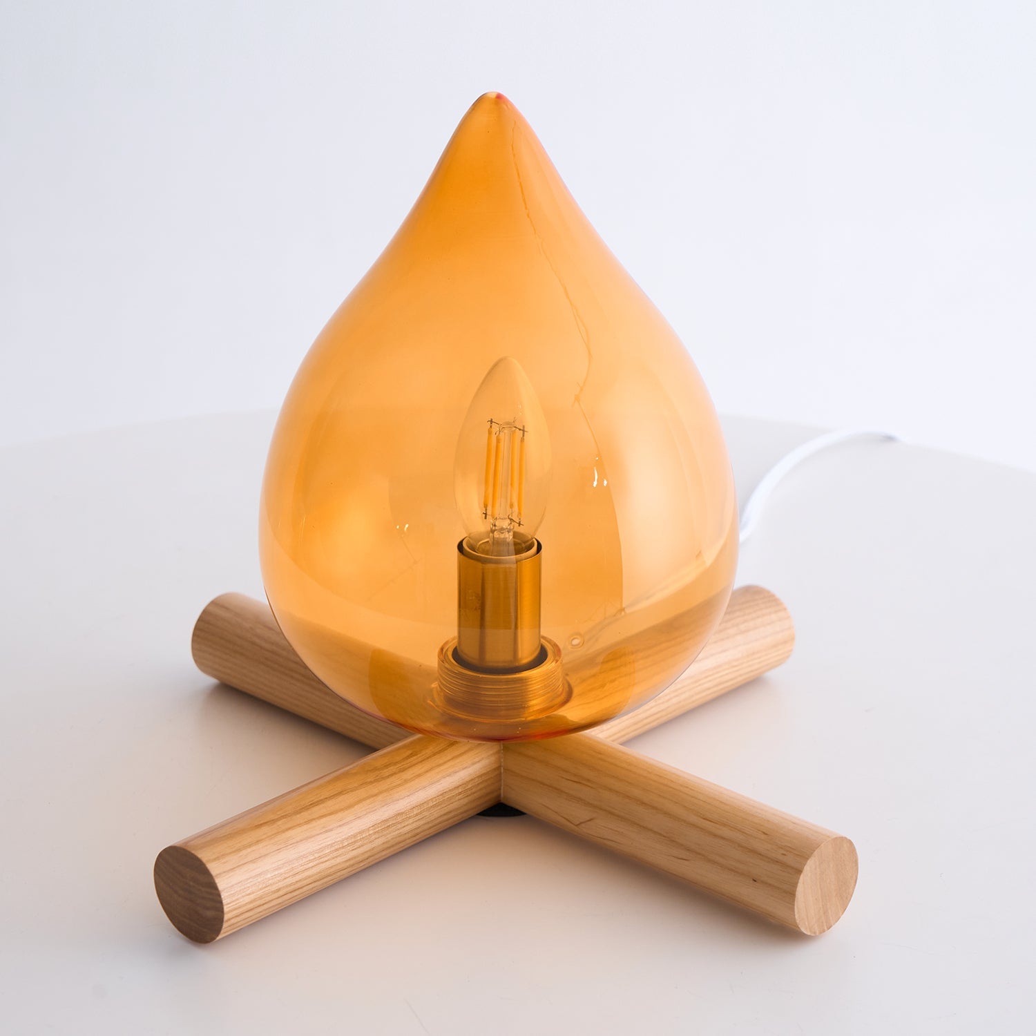 Wood Fire Table Lamp