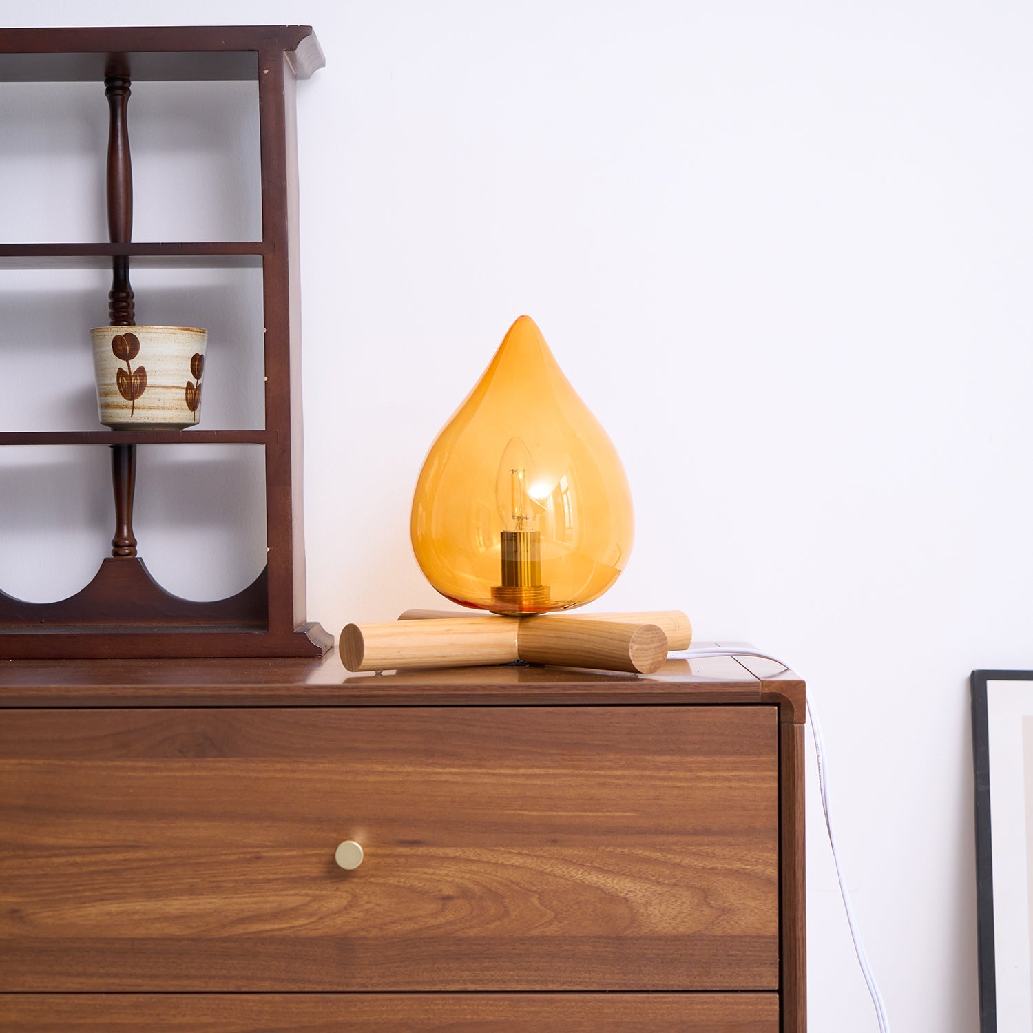 Wood Fire Table Lamp