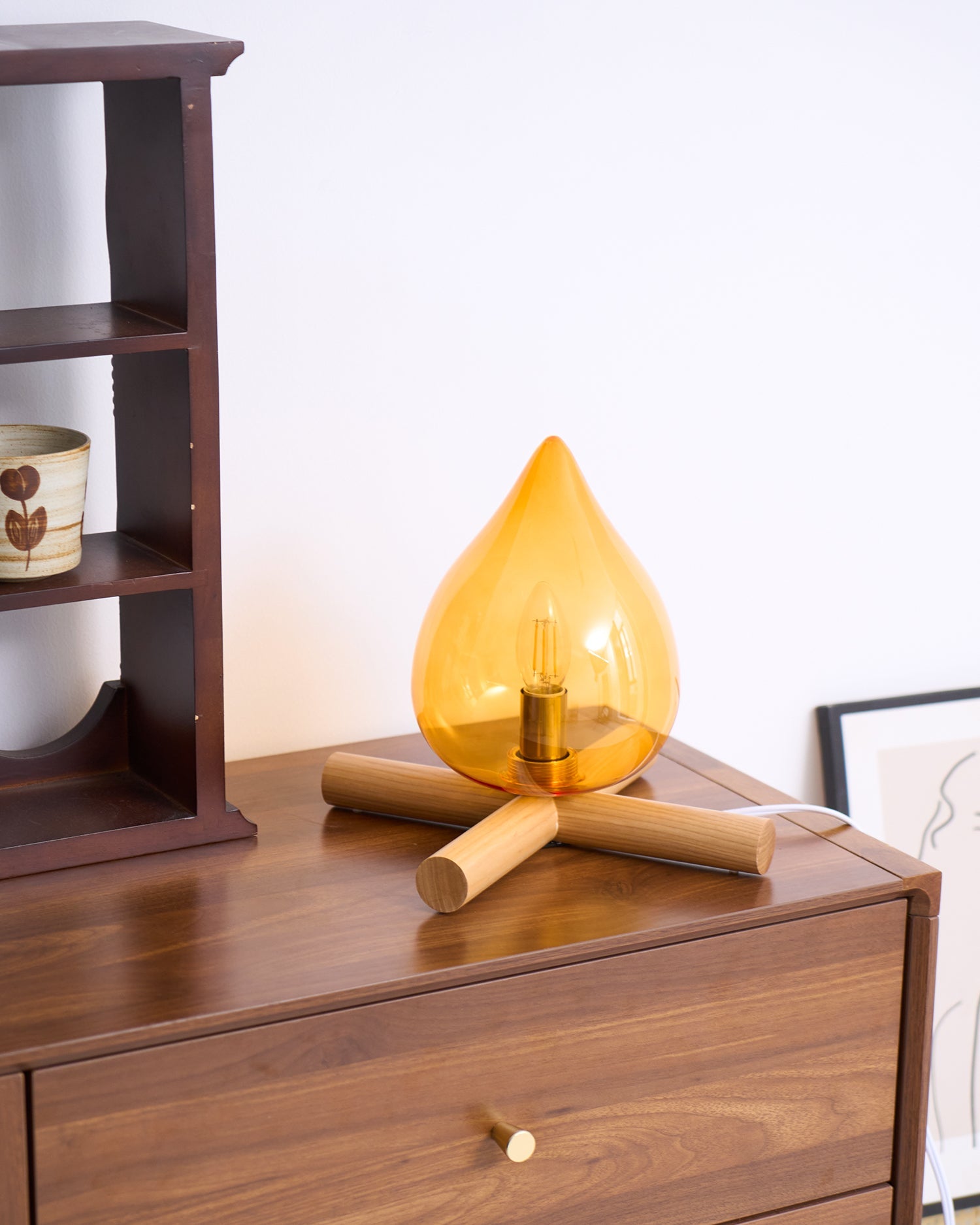Wood Fire Table Lamp