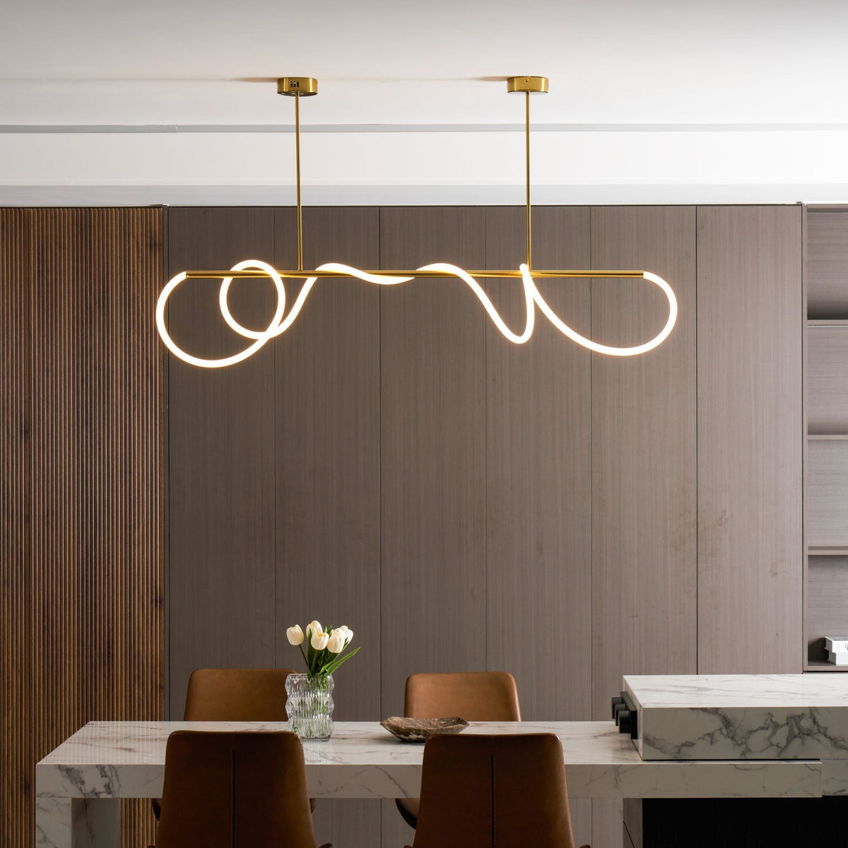 Serpentine Glow Gold Chandelier – detail 5