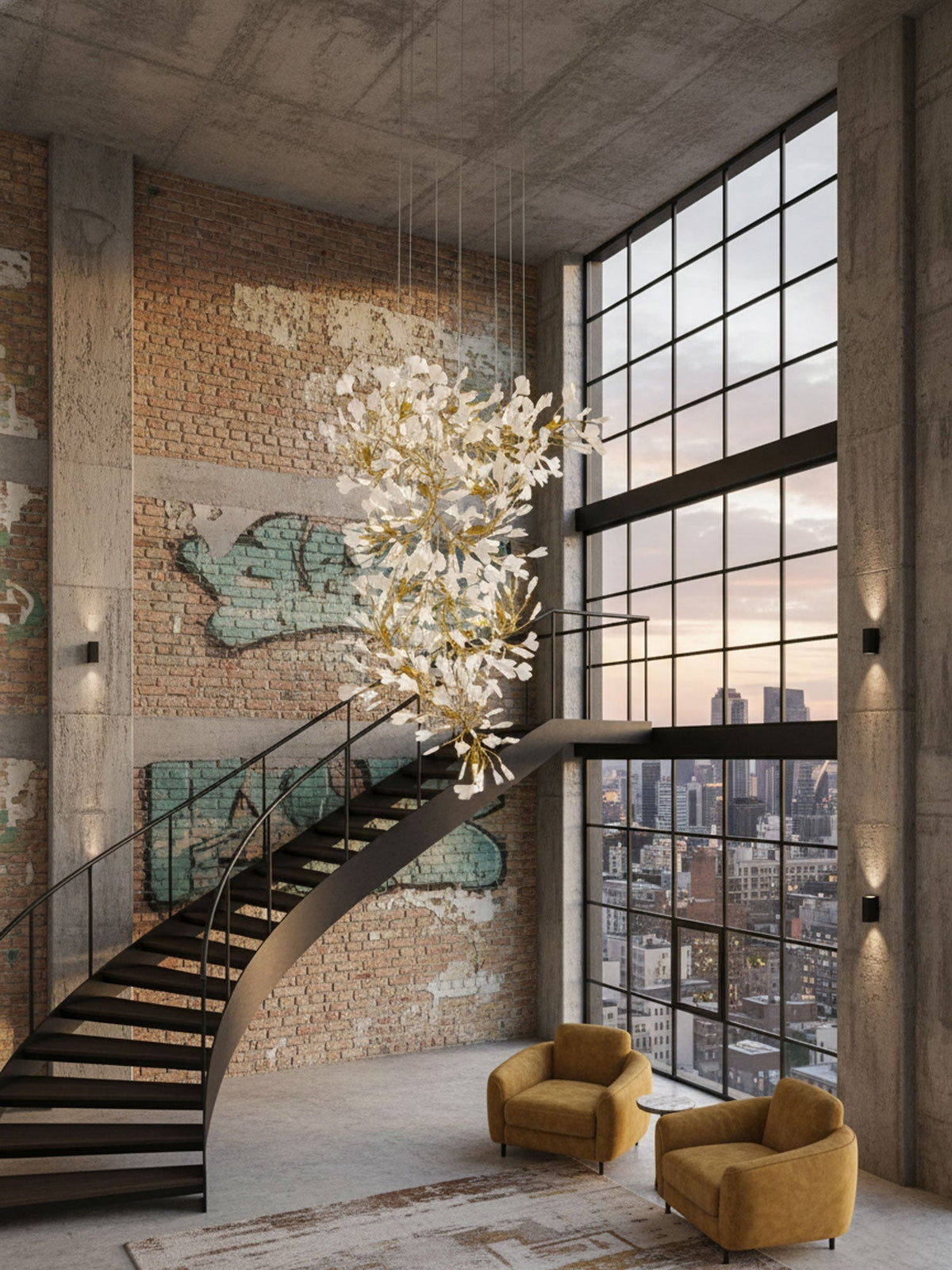 Gingko Vortex Chandelier – detail 6