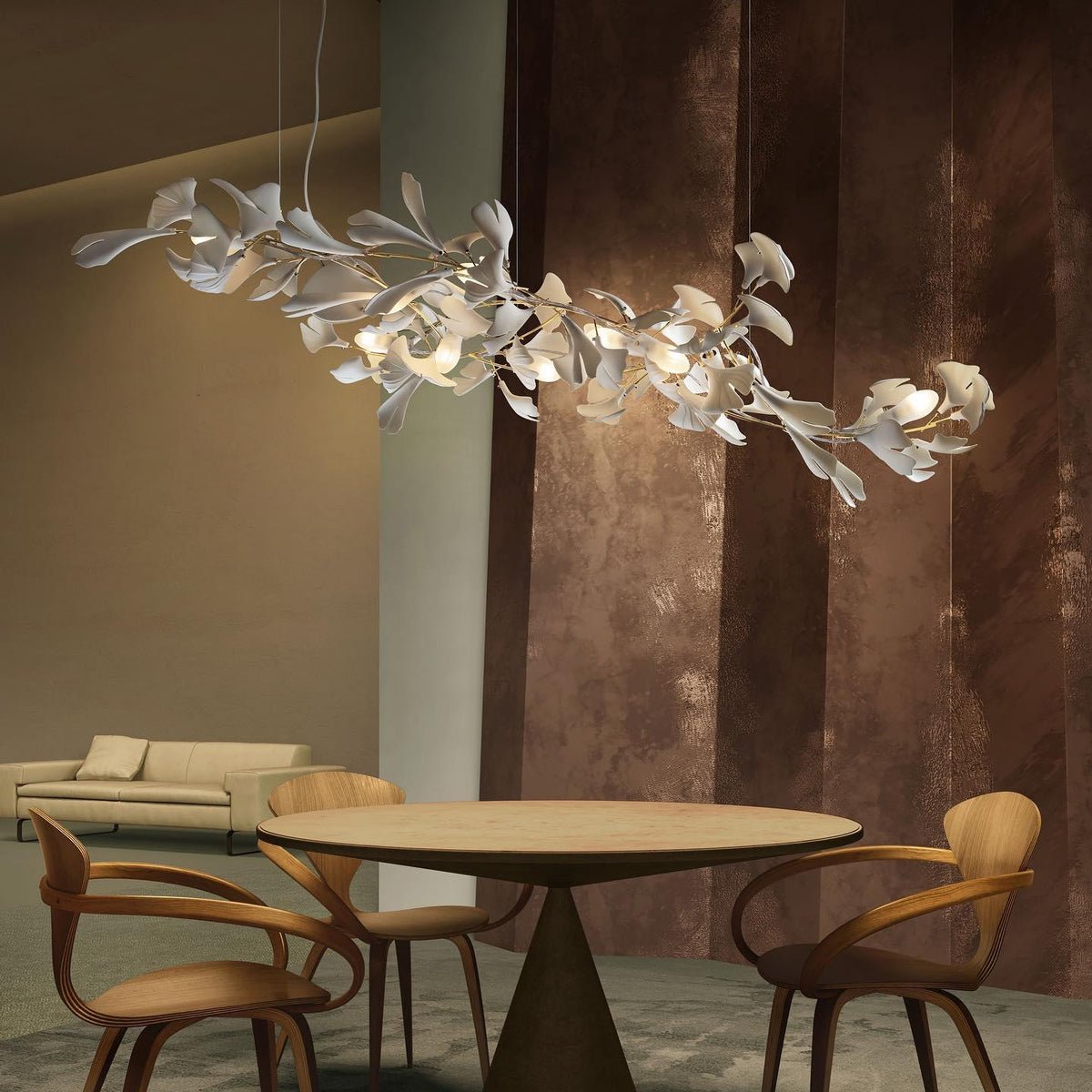 Porcelain Gingko Chandelier – detail 14