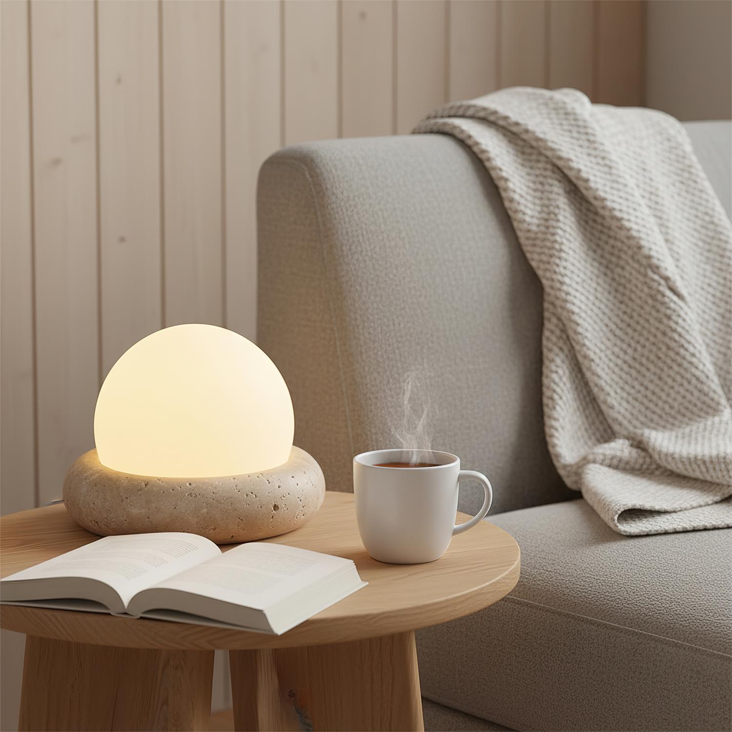 Setelyo Travertine Table Lamp