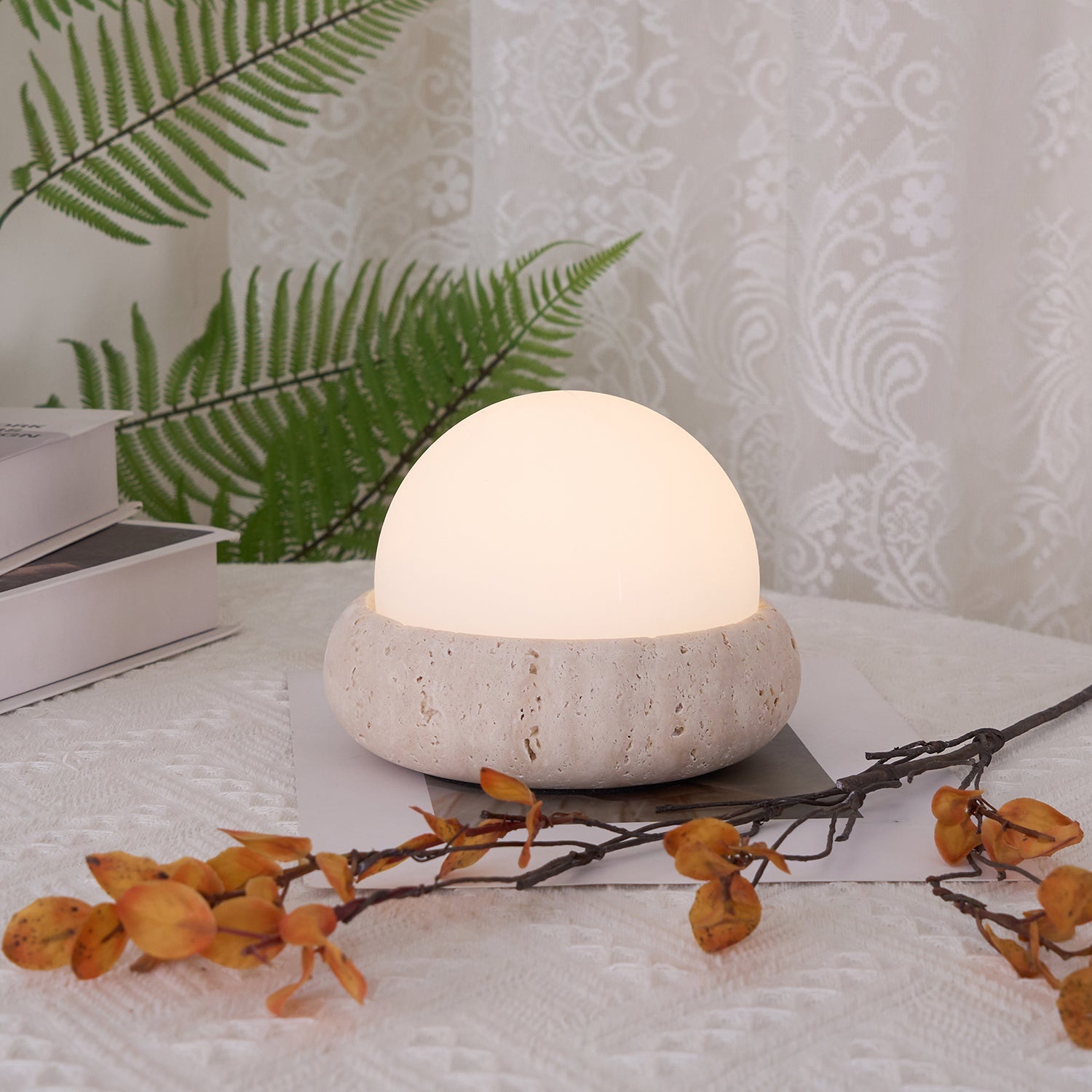 Setelyo Travertine Table Lamp